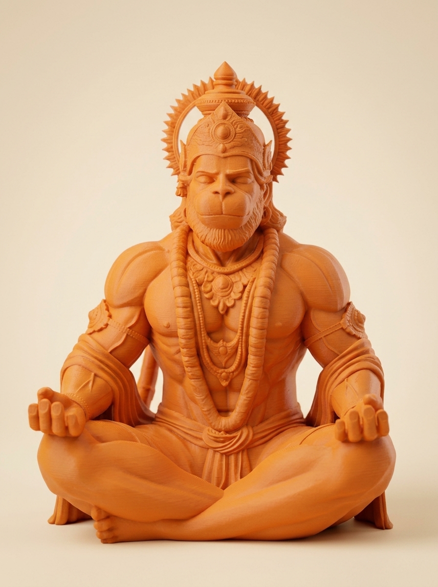 Meditating Hanuman Ji Idol