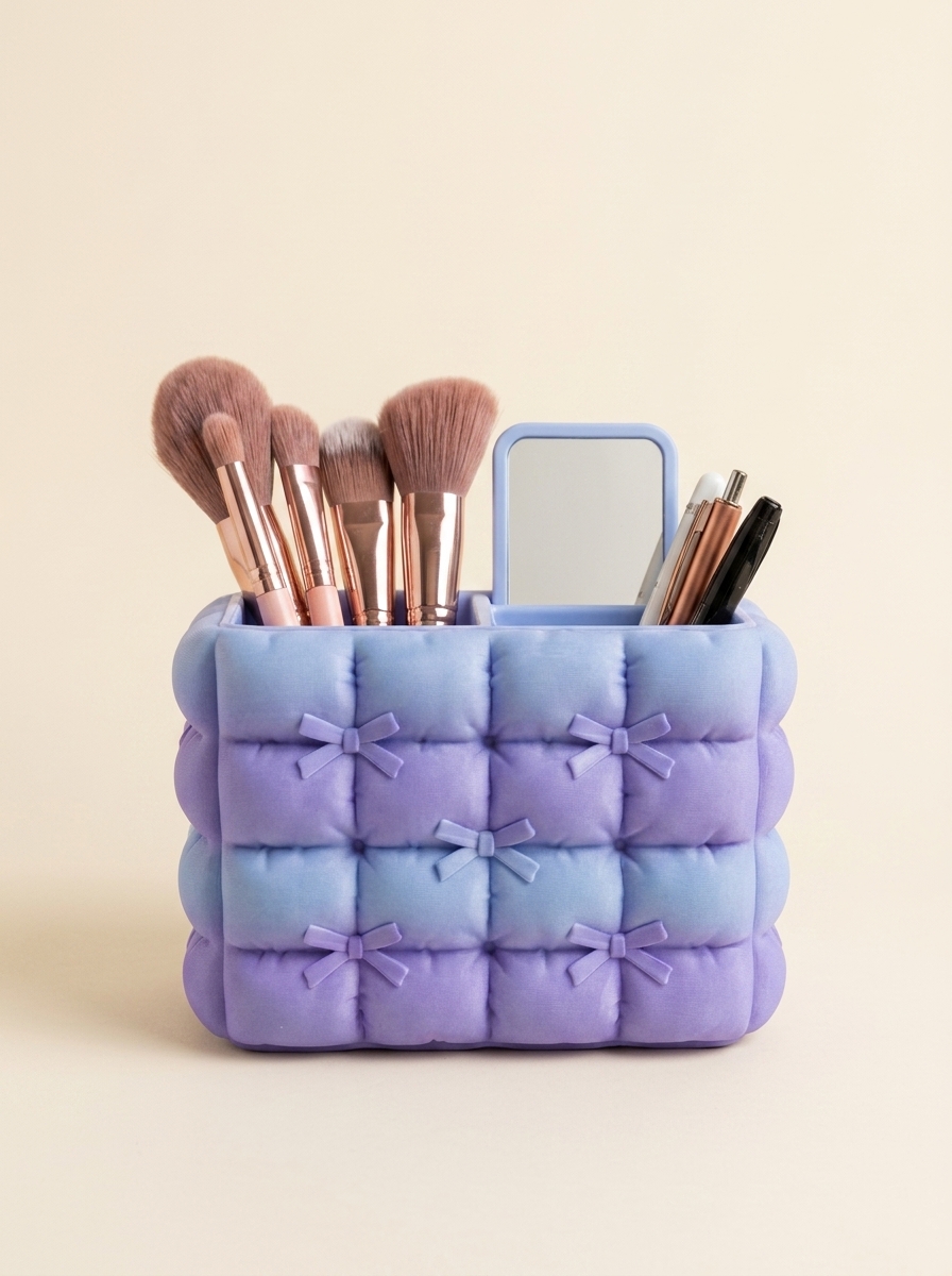Puffy Bow Makeup Organizer