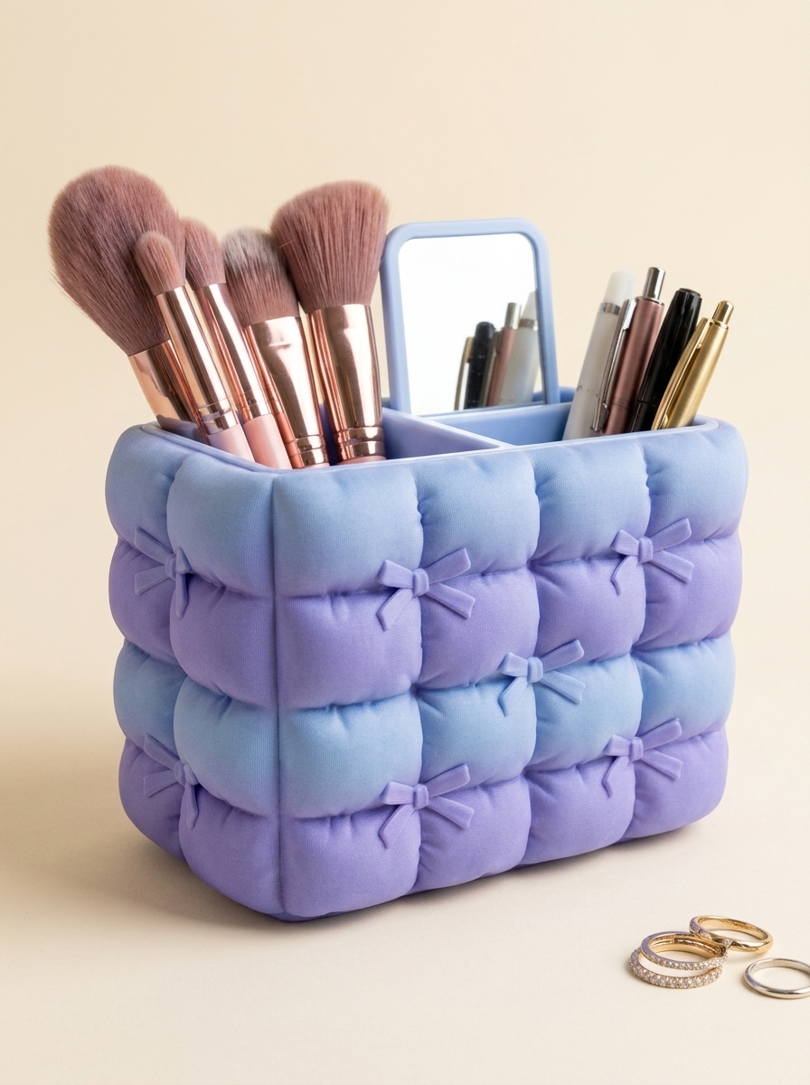 Puffy Bow Makeup Organizer