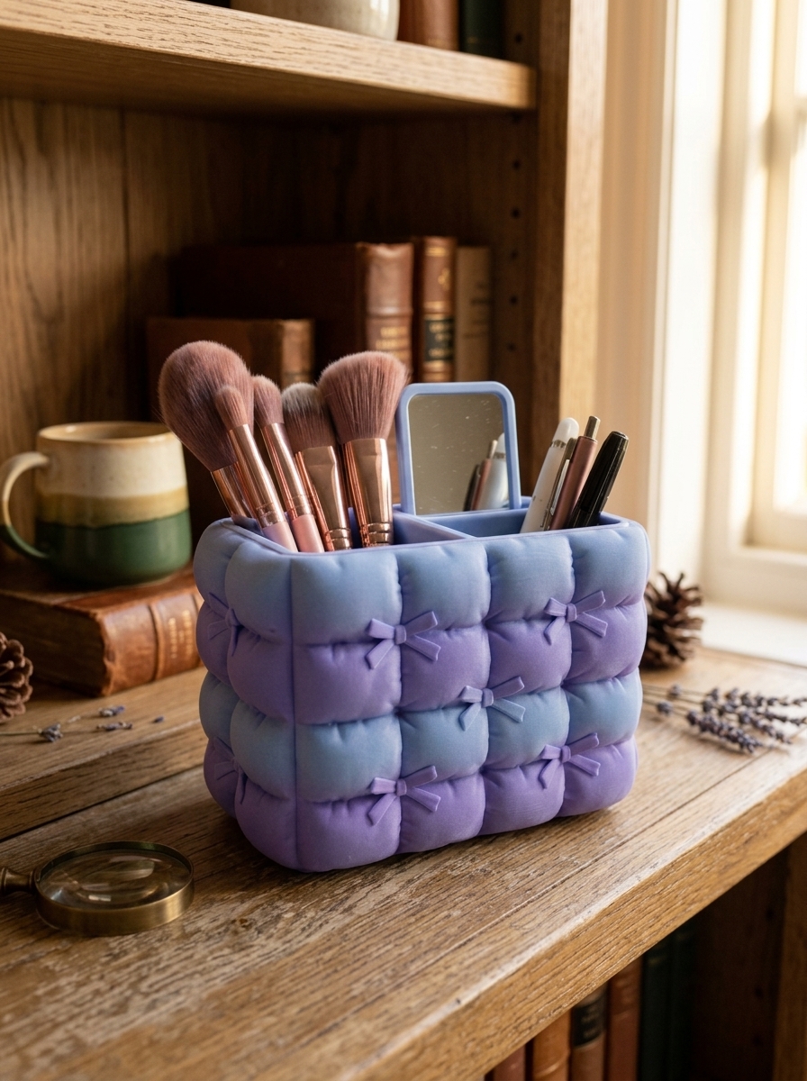 Puffy Bow Makeup Organizer