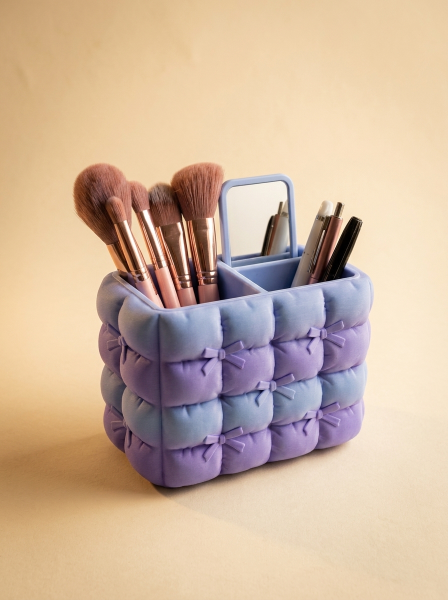 Puffy Bow Makeup Organizer