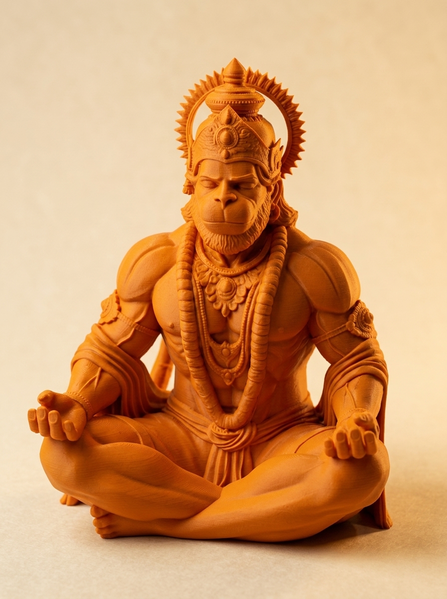 Meditating Hanuman Ji Idol