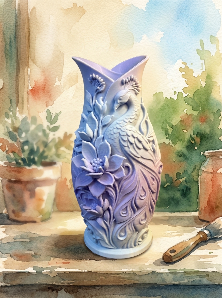 Peacock Bloom Vase