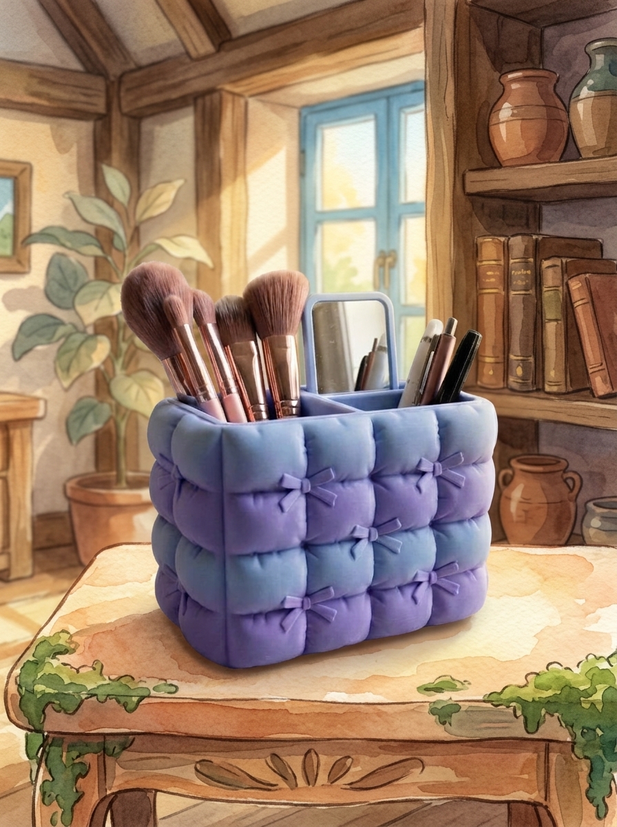 Puffy Bow Makeup Organizer